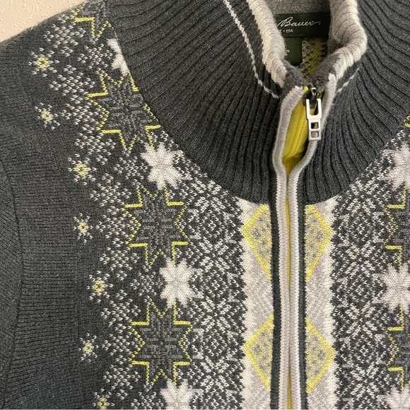 Eddie Bauer Zip Up Fair Isle Nordic Cardigan Sweater Jacket - Picture 3 of 7